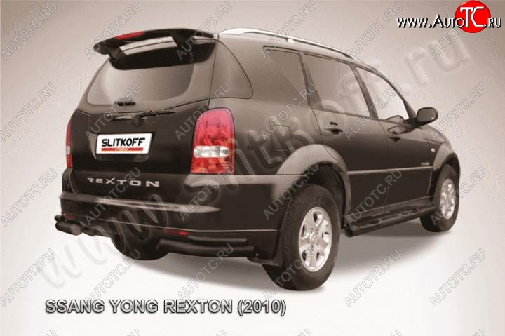 8 999 р. Уголки d76+d42 двойные SSANGYONG Rexton Y250 (2006-2012) (Цвет: серебристый)  с доставкой в г. Королёв