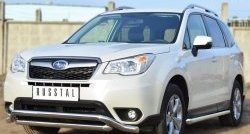 25 599 р. Защита переднего бампера (2 трубыØ63 мм, волна, нержавейка) SLITKOFF Subaru Forester SJ дорестайлинг (2012-2016)  с доставкой в г. Королёв. Увеличить фотографию 4