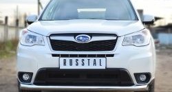 16 999 р. Одинарная защита переднего бампера диаметром 76 мм SLITKOFF Subaru Forester SJ дорестайлинг (2012-2016)  с доставкой в г. Королёв. Увеличить фотографию 2