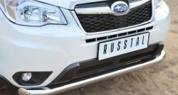 16 999 р. Одинарная защита переднего бампера диаметром 76 мм SLITKOFF Subaru Forester SJ дорестайлинг (2012-2016)  с доставкой в г. Королёв. Увеличить фотографию 3