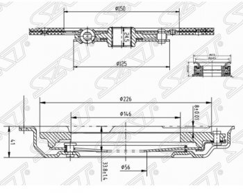 10 249 р. Комплект сцепления SAT (EJ254/EJ20#/EJ18S не турбо) Subaru Forester SG дорестайлинг (2002-2005)  с доставкой в г. Королёв. Увеличить фотографию 2