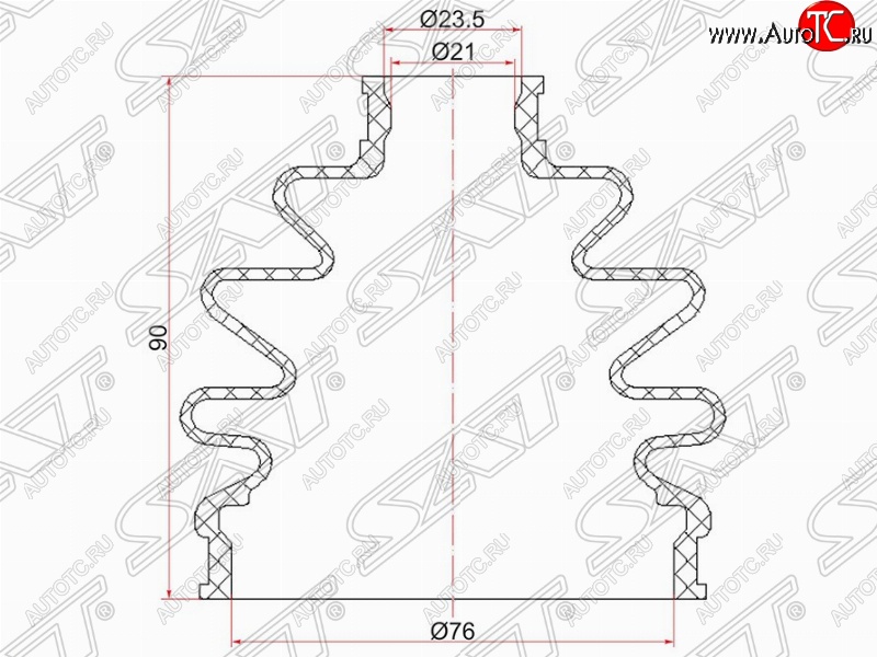 399 р. Пыльник ШРУСа (наружный) SAT  Subaru Forester (SF,  SG,  SH), Impreza (GD,  GG)  с доставкой в г. Королёв