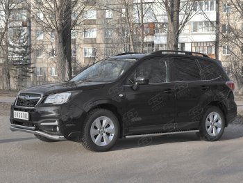 27 999 р. Защита переднего бампера (2 трубы Ø63 и 42 мм, нержавейка) SLITKOFF Subaru Forester SJ рестайлинг (2016-2019)  с доставкой в г. Королёв. Увеличить фотографию 3