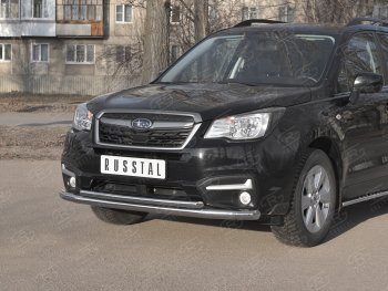 24 599 р. Защита переднего бампера SLITKOFF d63 секции-d42 дуга Subaru Forester SJ рестайлинг (2016-2019)  с доставкой в г. Королёв. Увеличить фотографию 2