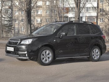 24 599 р. Защита переднего бампера SLITKOFF d63 секции-d42 дуга Subaru Forester SJ рестайлинг (2016-2019)  с доставкой в г. Королёв. Увеличить фотографию 3