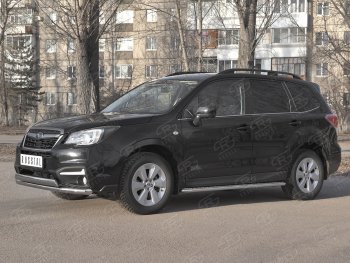 13 999 р. Защита переднего бампера (2 трубы Ø63 и 75х42 мм, нержавейка) Russtal Subaru Forester SJ рестайлинг (2016-2019)  с доставкой в г. Королёв. Увеличить фотографию 4