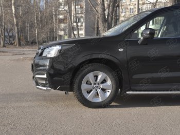 13 999 р. Защита переднего бампера (2 трубы Ø63 и 75х42 мм, нержавейка) Russtal Subaru Forester SJ рестайлинг (2016-2019)  с доставкой в г. Королёв. Увеличить фотографию 3