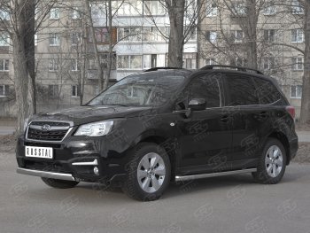 15 649 р. Защита переднего бампера (Ø75x42 мм, нержавейка) Russtal Subaru Forester SJ рестайлинг (2016-2019)  с доставкой в г. Королёв. Увеличить фотографию 4