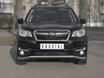 Защита переднего бампера SLITKOFF d63 волна Subaru (Субару) Forester (Форестер)  SJ (2016-2019) SJ рестайлинг