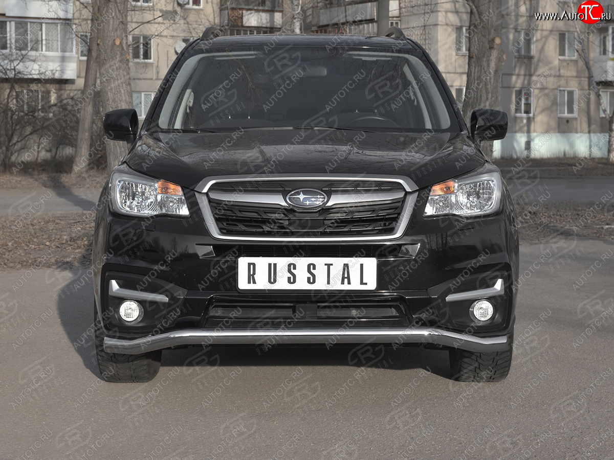 20 599 р. Защита переднего бампера SLITKOFF d63 волна  Subaru Forester  SJ (2016-2019) рестайлинг  с доставкой в г. Королёв