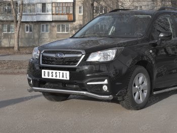 20 599 р. Защита переднего бампера SLITKOFF d63 волна  Subaru Forester  SJ (2016-2019) рестайлинг  с доставкой в г. Королёв. Увеличить фотографию 2