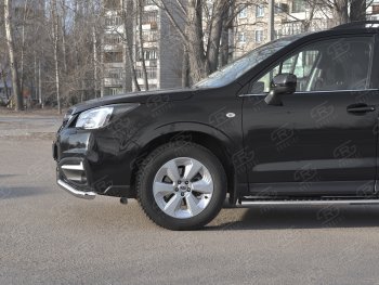 20 599 р. Защита переднего бампера SLITKOFF d63 волна  Subaru Forester  SJ (2016-2019) рестайлинг  с доставкой в г. Королёв. Увеличить фотографию 3