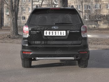 Защита заднего бампера (Ø63, нержавейка) SLITKOFF Subaru Forester SJ рестайлинг (2016-2019)