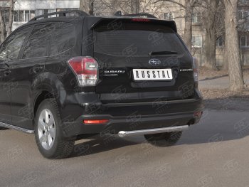 17 349 р. Защита заднего бампера (Ø63, нержавейка) SLITKOFF Subaru Forester SJ рестайлинг (2016-2019)  с доставкой в г. Королёв. Увеличить фотографию 2