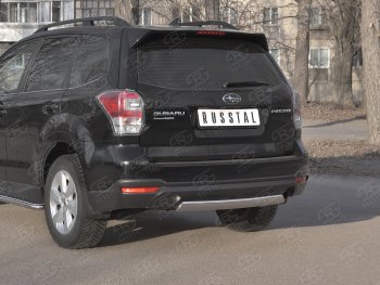 9 999 р. Защита заднего бампера (Ø75х42 мм, нержавейка) Russtal  Subaru Forester  SJ (2016-2019) рестайлинг  с доставкой в г. Королёв. Увеличить фотографию 2