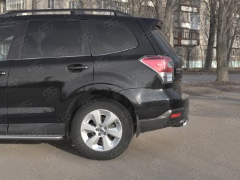 9 999 р. Защита заднего бампера (Ø75х42 мм, нержавейка) Russtal  Subaru Forester  SJ (2016-2019) рестайлинг  с доставкой в г. Королёв. Увеличить фотографию 3