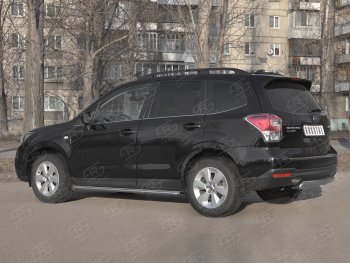 9 999 р. Защита заднего бампера (Ø75х42 мм, нержавейка) Russtal  Subaru Forester  SJ (2016-2019) рестайлинг  с доставкой в г. Королёв. Увеличить фотографию 4