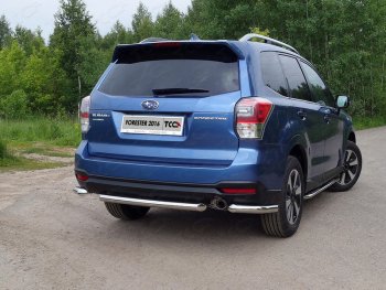 Защита заднего бампера (уголки) ТСС 60,3мм Subaru Forester SJ рестайлинг (2016-2019) ()