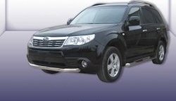 13 499 р. Одинарная защита переднего бампера диаметром 76 мм Slitkoff Subaru Forester SH (2008-2013) (Цвет: нержавеющая полированная сталь)  с доставкой в г. Королёв. Увеличить фотографию 1