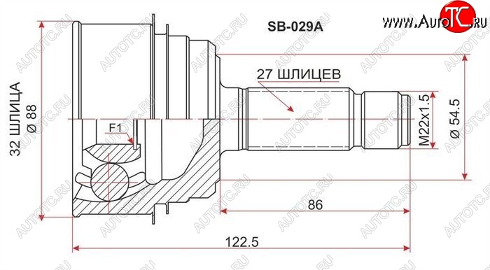 1 459 р. ШРУС SAT (наружный, GDB EJ20 6MT 4WD)  Subaru Impreza ( GD,  GG) (2000-2007) седан дорестайлинг, хэтчбэк дорестайлинг, седан 1-ый рестайлинг, хэтчбэк 1-ый рестайлинг, седан 2-ой рестайлинг, хэтчбэк 2-ой рестайлинг  с доставкой в г. Королёв