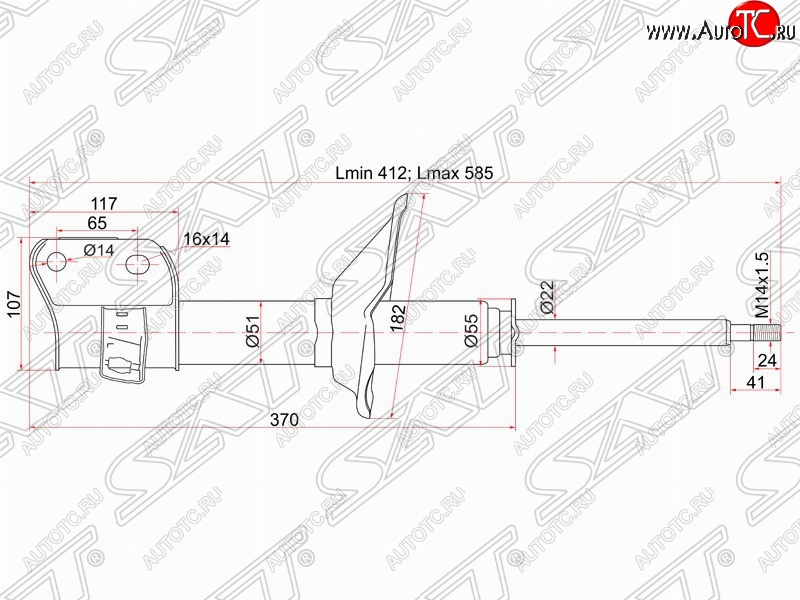 3 799 р. Правый амортизатор передний SAT Subaru Impreza GC седан (1992-2000)  с доставкой в г. Королёв