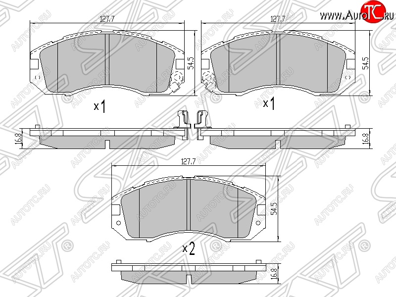 1 129 р. Колодки тормозные SAT (передние)  Subaru Impreza  GC - Legacy  BD/B11  с доставкой в г. Королёв