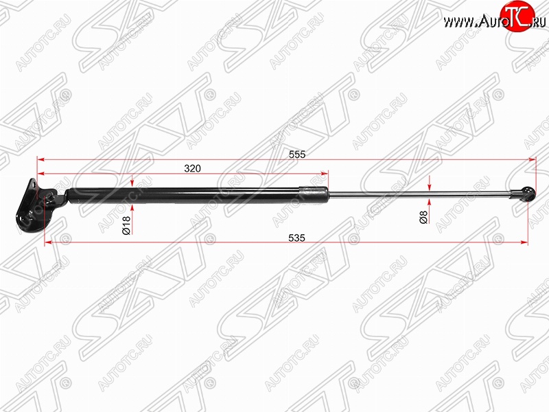 1 129 р. Левый газовый упор крышки багажника SAT  Subaru Impreza  GH (2007-2012) хэтчбэк  с доставкой в г. Королёв