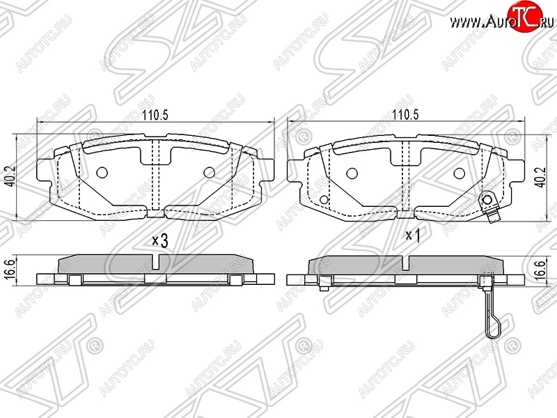 879 р. Колодки тормозные SAT (задние)  Subaru Impreza ( GE,  GH) - Tribeca  с доставкой в г. Королёв