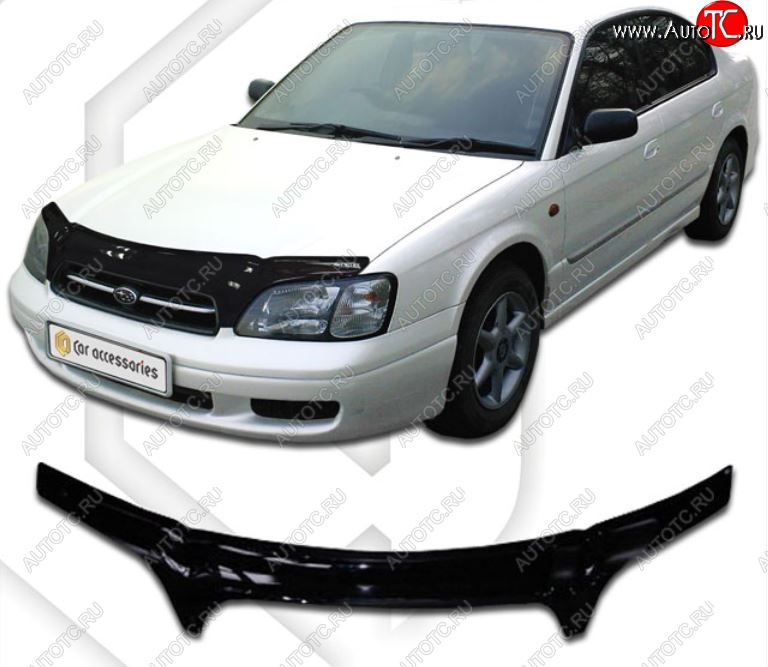 2 399 р. Дефлектор капота (BE5, BE9, BEE) CA-Plastiс  Subaru Legacy  BH/BE12 (1998-2003) универсал (Classic черный, Без надписи)  с доставкой в г. Королёв