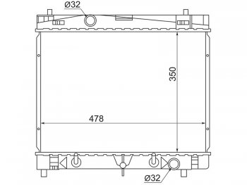 Радиатор двигателя SAT (пластинчатый, МКПП/АКПП, 2NZFE/2ZRFE/1NZFE/2ZRFAE) Toyota Belta/Yaris XP90 седан (2005-2012)