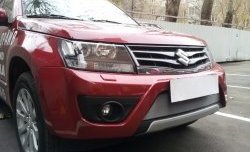 1 539 р. Сетка на бампер Russtal (хром) Suzuki Grand Vitara JT 5 дверей 2-ой рестайлинг (2012-2016)  с доставкой в г. Королёв. Увеличить фотографию 2