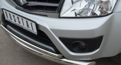 21 349 р. Защита переднего бампера (2 трубыØ76 и 42 мм, нержавейка) SLITKOFF  Suzuki Grand Vitara  JT (2012-2016) 3 двери 2-ой рестайлинг  с доставкой в г. Королёв. Увеличить фотографию 4