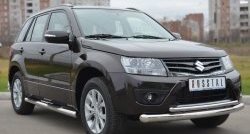 20 449 р. Защита переднего бампера (2 трубыØ76 и 42 мм, нержавейка) SLITKOFF  Suzuki Grand Vitara  JT 5 дверей (2012-2016) 2-ой рестайлинг  с доставкой в г. Королёв. Увеличить фотографию 4