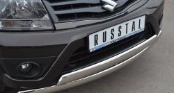 27 999 р. Защита переднего бампера (2 трубыØ75х42 мм, нержавейка) Russtal Suzuki Grand Vitara JT 5 дверей 2-ой рестайлинг (2012-2016)  с доставкой в г. Королёв. Увеличить фотографию 2