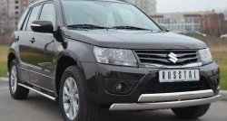 27 999 р. Защита переднего бампера (2 трубыØ75х42 мм, нержавейка) Russtal Suzuki Grand Vitara JT 5 дверей 2-ой рестайлинг (2012-2016)  с доставкой в г. Королёв. Увеличить фотографию 4