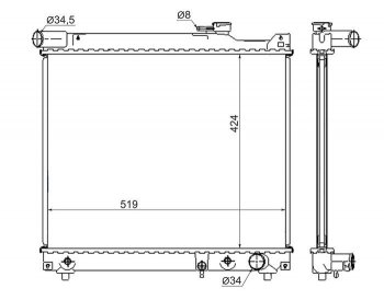 Радиатор двигателя SAT Suzuki Escudo 1 рестайлинг (1994-1997)