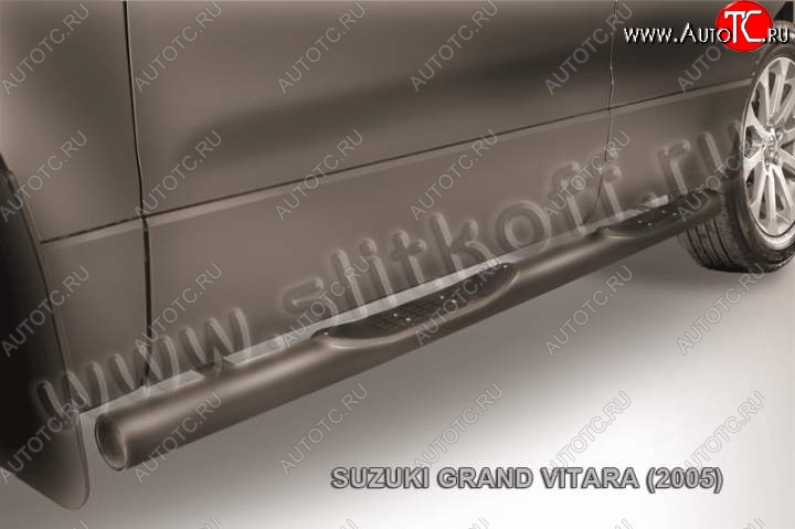 13 749 р. Защита порогов Slitkoff  Suzuki Grand Vitara ( JT 5 дверей,  JT 3 двери) (2005-2008) дорестайлинг, дорестайлинг (Цвет: серебристый)  с доставкой в г. Королёв