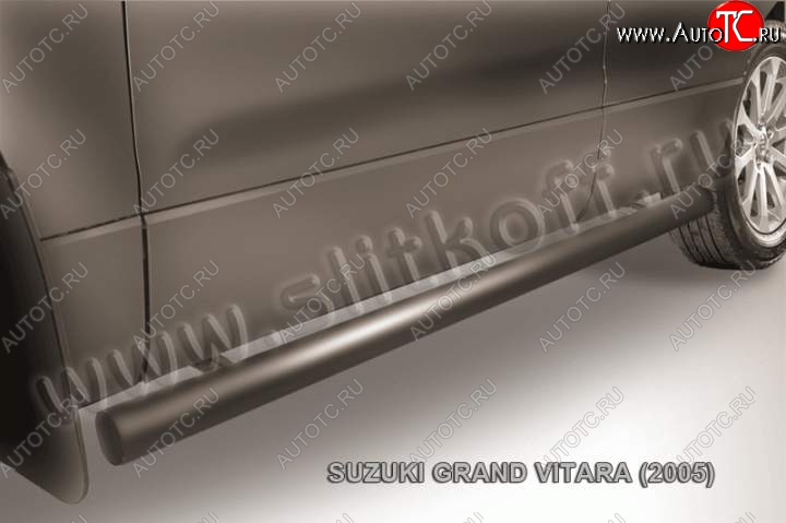 10 599 р. Защита порогов Slitkoff  Suzuki Grand Vitara  JT 5 дверей (2008-2012) 1-ый рестайлинг (Цвет: серебристый)  с доставкой в г. Королёв