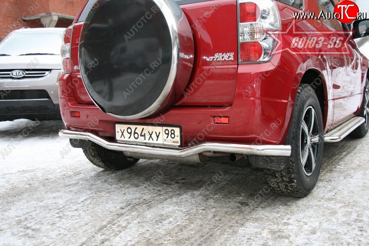 8 504 р. Защита заднего бампера Souz-96 (d60) Suzuki Grand Vitara JT 3 двери дорестайлинг (2005-2008)  с доставкой в г. Королёв