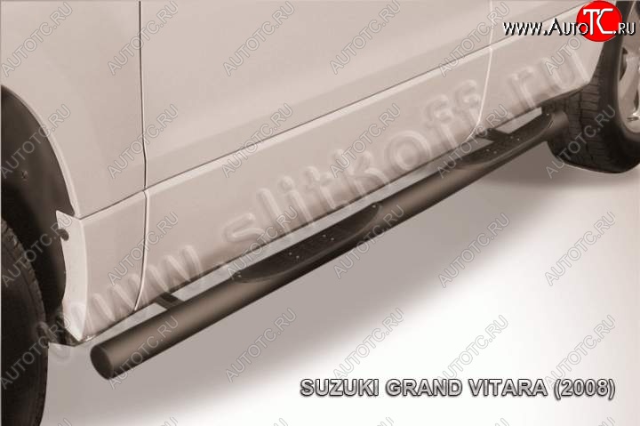 13 749 р. Защита порогов Slitkoff  Suzuki Grand Vitara  JT 5 дверей (2005-2008) дорестайлинг (Цвет: серебристый)  с доставкой в г. Королёв