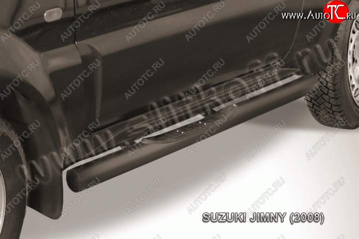 12 599 р. Защита порогов Slitkoff  Suzuki Jimny  JB23/JB43 (2002-2012) 1-ый рестайлинг (Цвет: серебристый)  с доставкой в г. Королёв