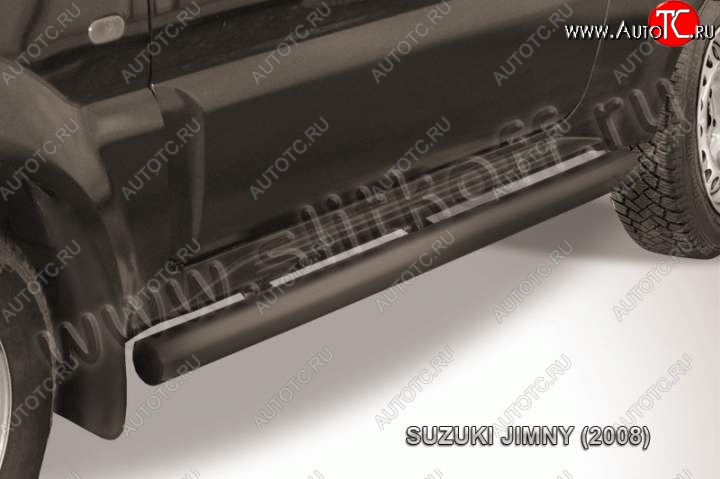 11 749 р. Защита порогов Slitkoff Suzuki Jimny JB23/JB43 1-ый рестайлинг (2002-2012) (Цвет: серебристый)  с доставкой в г. Королёв