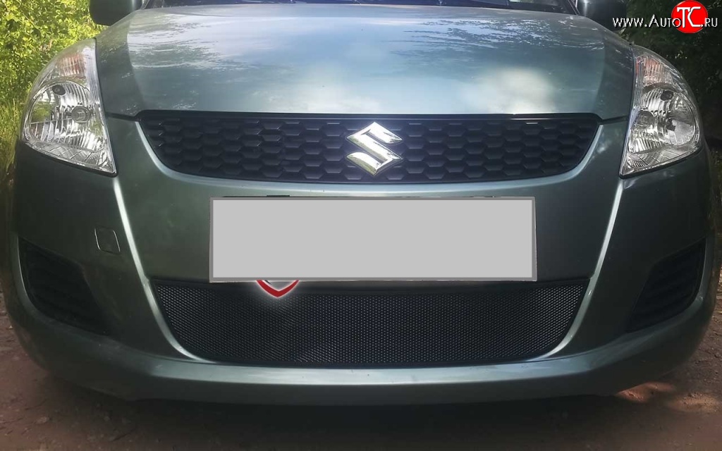 1 469 р. Сетка на бампер Russtal (черная) Suzuki Swift ZC72S дорестайлинг, хэтчбэк 5 дв. (2010-2013)  с доставкой в г. Королёв