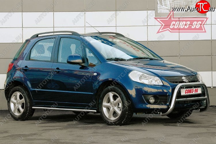 9 899 р. Защита переднего бампера Souz-96 (d60) Suzuki SX4 GYA,GYB  рестайлинг, хэтчбэк (2010-2016)  с доставкой в г. Королёв