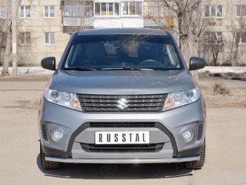 16 449 р. Одинарная защита переднего бампера диаметром 42 мм SLITKOFF  Suzuki Vitara  LY (2015-2019) дорестайлинг  с доставкой в г. Королёв. Увеличить фотографию 2