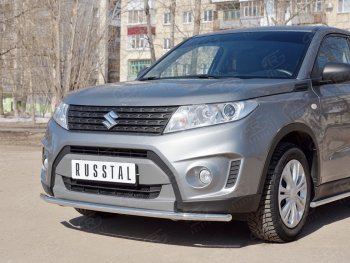 16 449 р. Одинарная защита переднего бампера диаметром 42 мм SLITKOFF  Suzuki Vitara  LY (2015-2019) дорестайлинг  с доставкой в г. Королёв. Увеличить фотографию 3