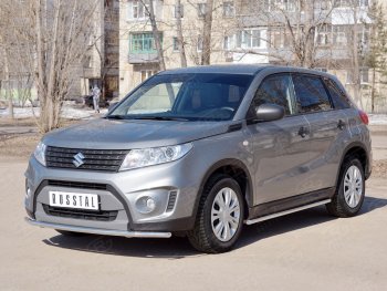 16 449 р. Одинарная защита переднего бампера диаметром 42 мм SLITKOFF  Suzuki Vitara  LY (2015-2019) дорестайлинг  с доставкой в г. Королёв. Увеличить фотографию 4