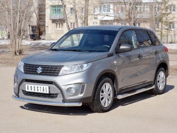 16 999 р. Одинарная защита переднего бампера диаметром 63 мм SLITKOFF Suzuki Vitara LY дорестайлинг (2015-2019)  с доставкой в г. Королёв. Увеличить фотографию 2