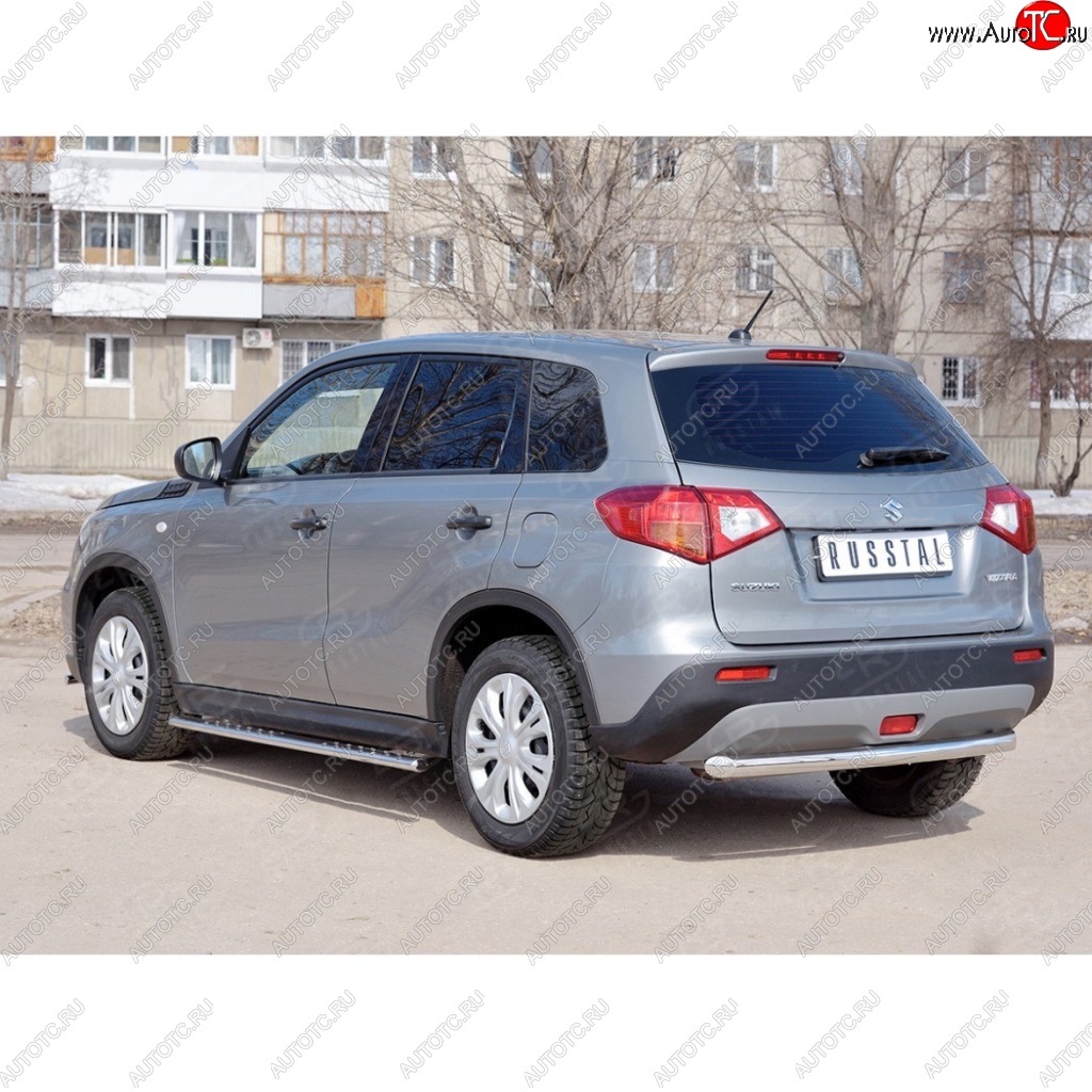 15 249 р. Одинарная защита заднего бампера из трубы диаметром 63 мм SLITKOFF  Suzuki Vitara  LY (2015-2019) дорестайлинг  с доставкой в г. Королёв