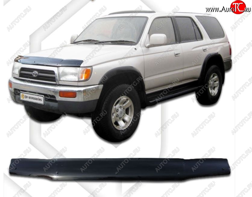 1 999 р. Дефлектор капота (RZN180, RZN185, VZN180, VZN185, VZN180, VZN185) CA-Plastiс  Toyota 4Runner  N180 (1995-2002) 5 дв. дорестайлинг, рестайлинг (Classic черный, Без надписи)  с доставкой в г. Королёв